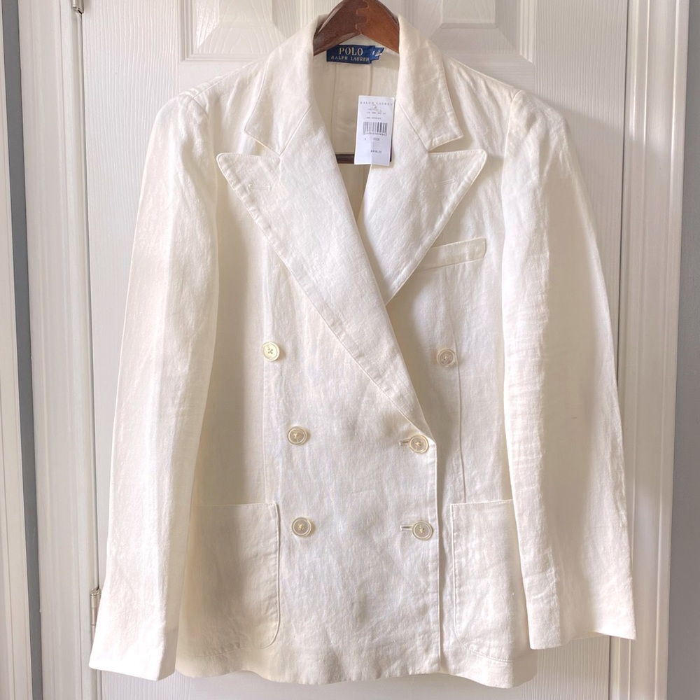 Polo Ralph Lauren, Cream Linen Blazer, size 6